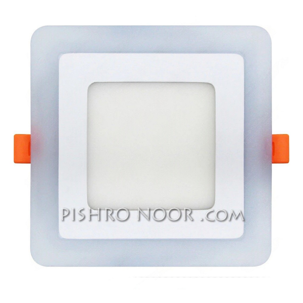 پنل دو رنگ سه حالته توكار مربع ٦+١٨ وات سان لوکس