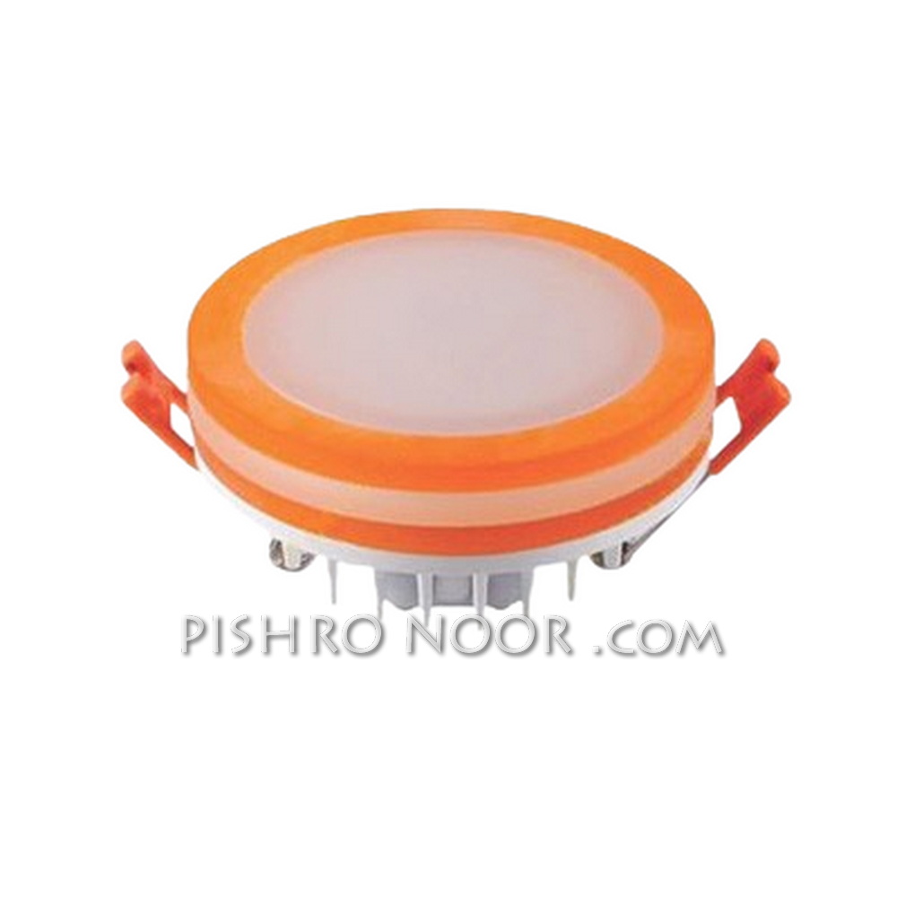 پنل سقفی رنگی نارنجي توكار گرد 15 وات سان لوکس مدل PL1571RO