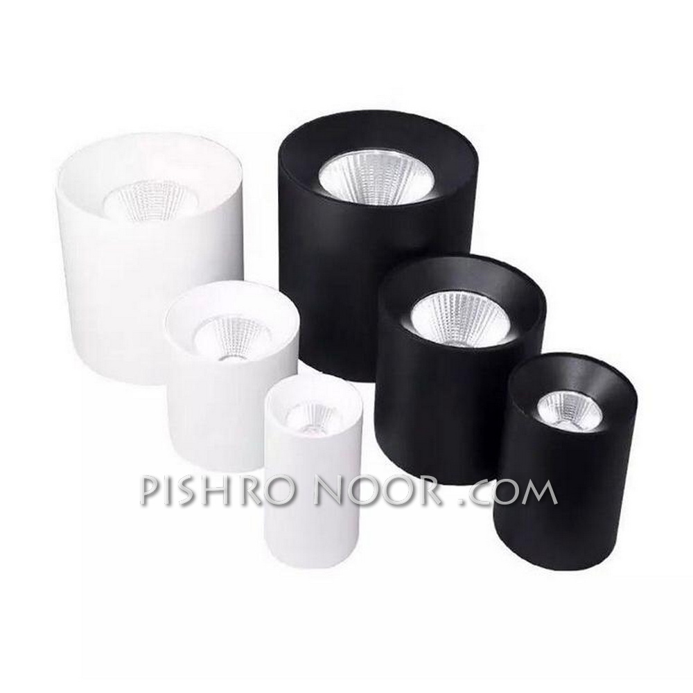 چراغ استوانه ای روکار SMD تات نور 20 وات ارتفاع 7 سانتی متر