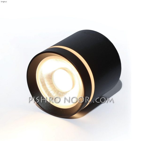 چراغ استوانه ای دور نور روکار COB تات نور 20 وات ارتفاع 7.5 سانتی متر