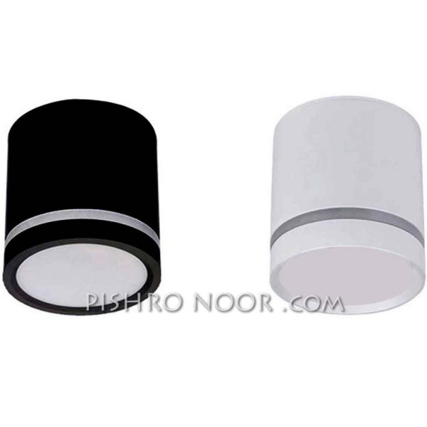 چراغ استوانه ای دور نور روکار SMD تات نور 10 وات ارتفاع 7.5 سانتی متر